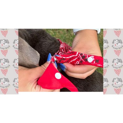 USA Made Snap & Go™ Pet Bandanna Triangle (XS-SM) Adjustable Size 100% Cotton (14) Stock Colors